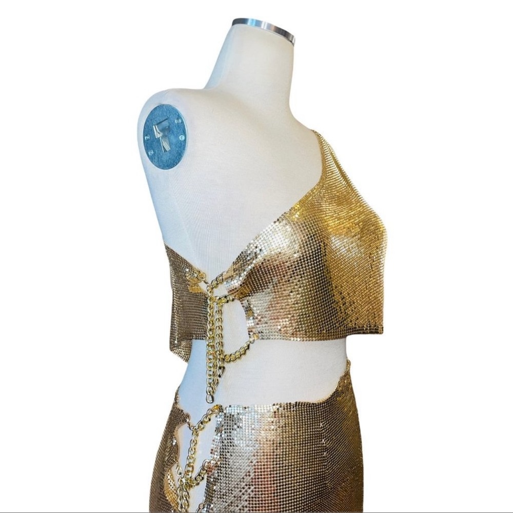 Bronx and Banco Dress Xenia One Shoulder Chainmail in Gold medium🥰SOLD - Picture 10 of 13
